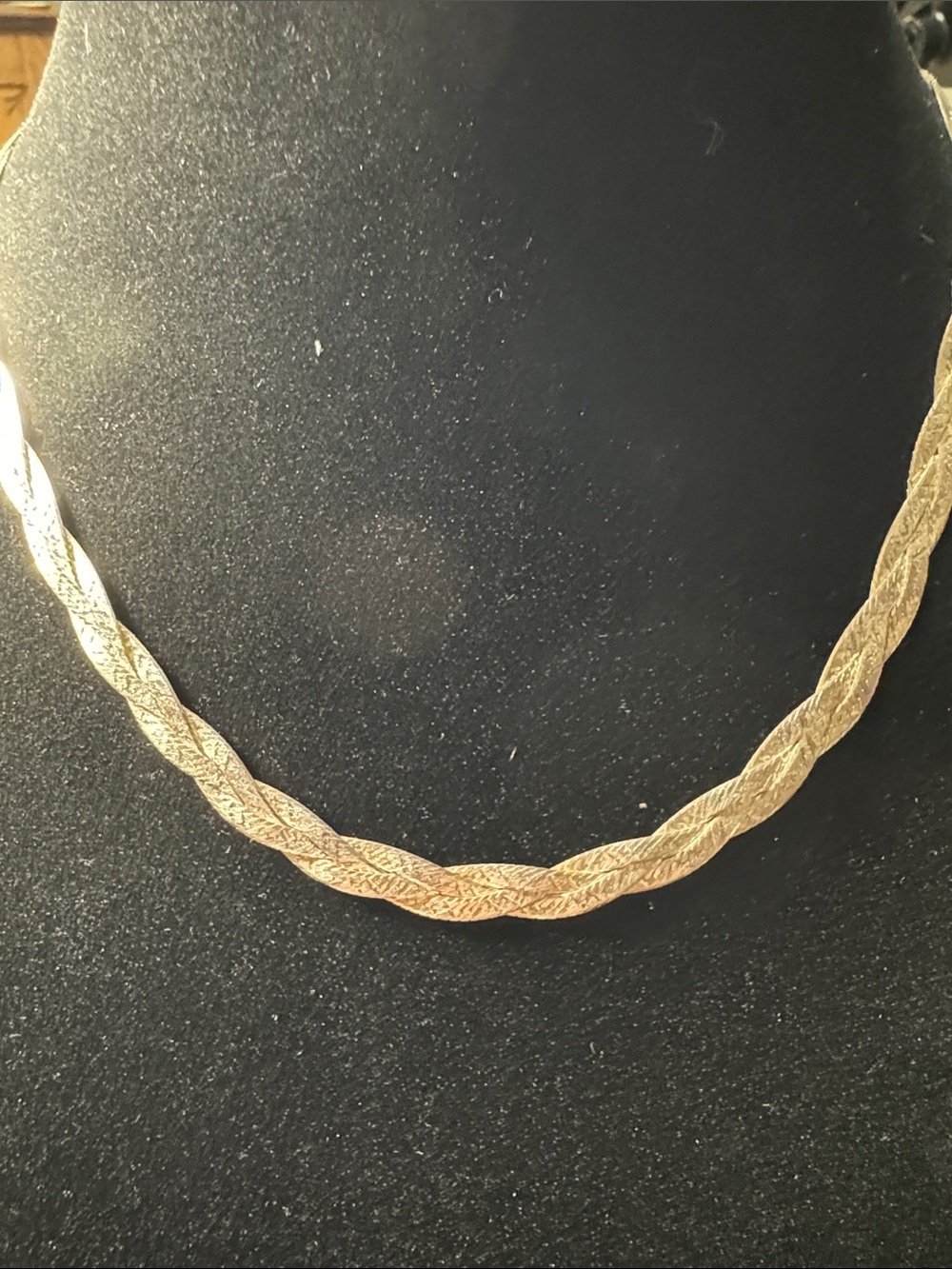 Vintage 925 Italy Textured Silver Braided Necklace
